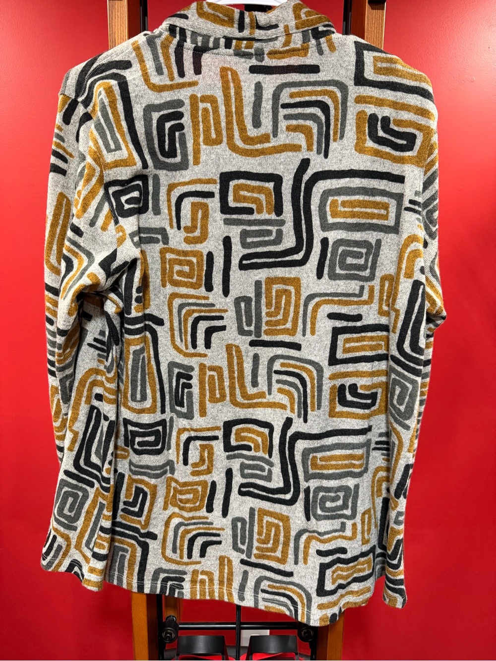Multiples Geometric Print Cardigan & Built-In Tank Top Size L - Picture 4 of 8